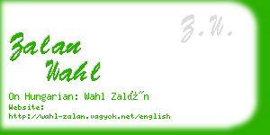 zalan wahl business card